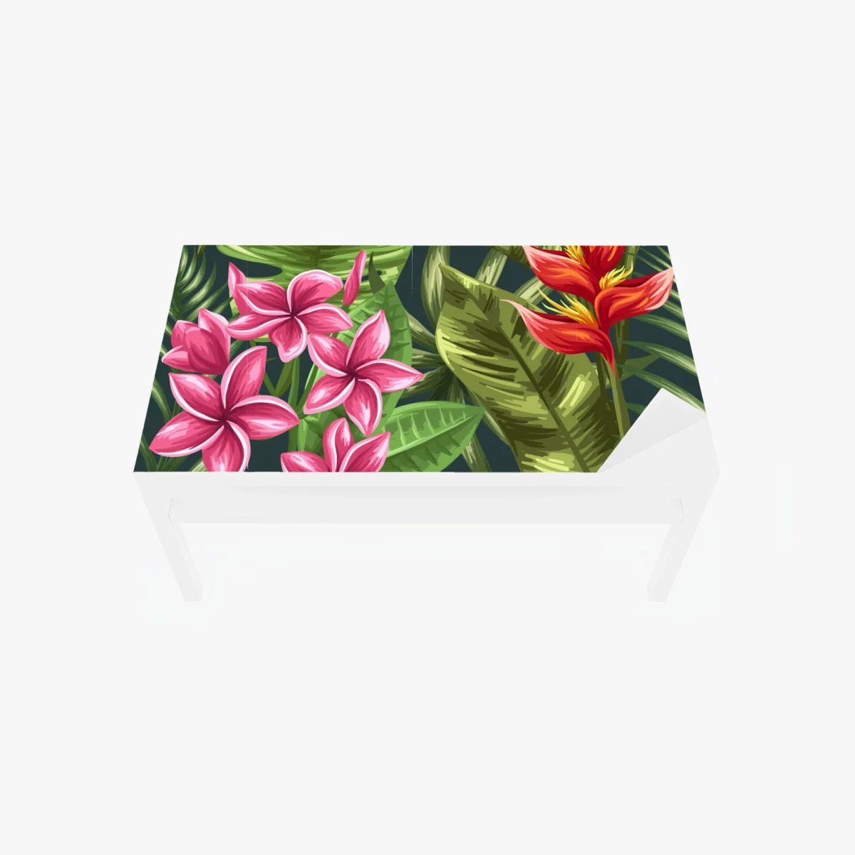 Tischaufkleber und Schreibtischaufkleber tropisches hibiskus- und plumeria-blumenmuster – Wallnifity® Tischaufkleber und Schreibtischaufkleber tropisches hibiskus- und plumeria-blumenmuster – Wallnifity®