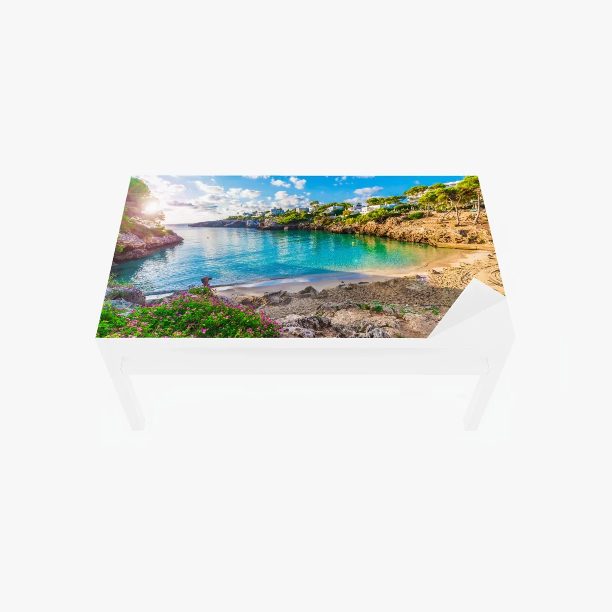 Tischaufkleber und Schreibtischaufkleber sonnige Cala Esmeralda türkisbucht – Wallnifity® Tischaufkleber und Schreibtischaufkleber sonnige Cala Esmeralda türkisbucht – Wallnifity®