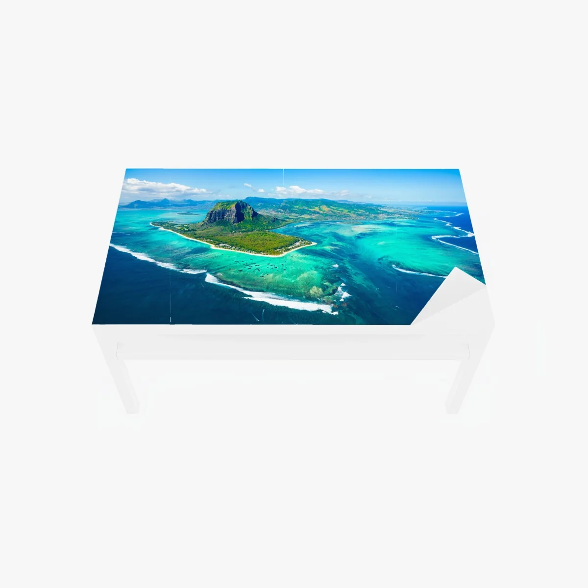 Tischaufkleber und Schreibtischaufkleber Le Morne panorama der türkislagune – Wallnifity® Tischaufkleber und Schreibtischaufkleber Le Morne panorama der türkislagune – Wallnifity®
