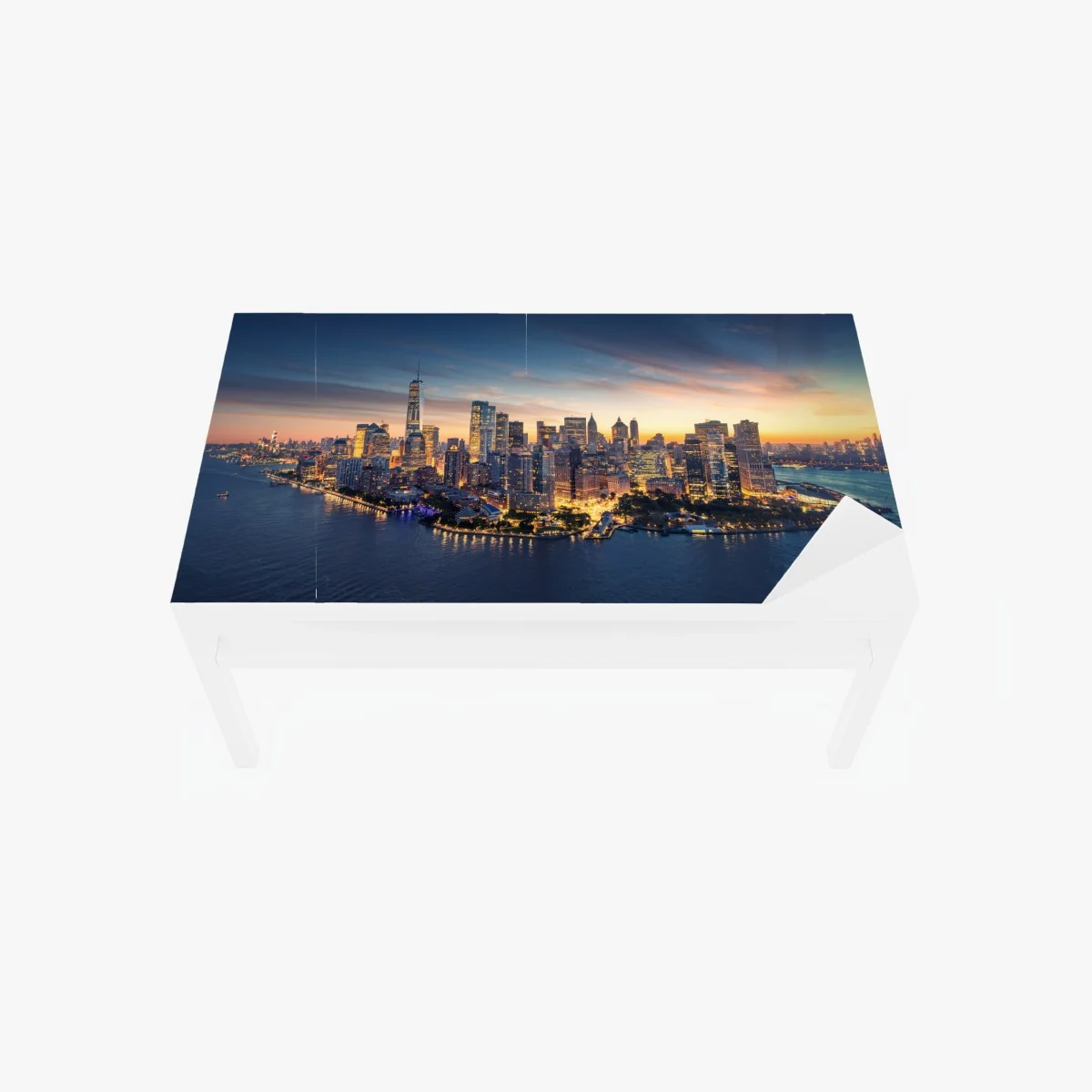 Tischaufkleber und Schreibtischaufkleber Manhattan panorama bei sonnenaufgang – Wallnifity®