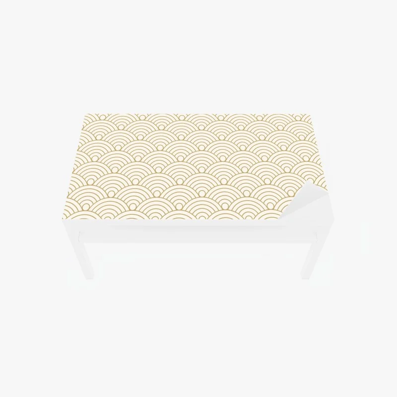 Tischaufkleber und Schreibtischaufkleber schwarz-weiß muster aus konzentrischen kreisen – Wallnifity®