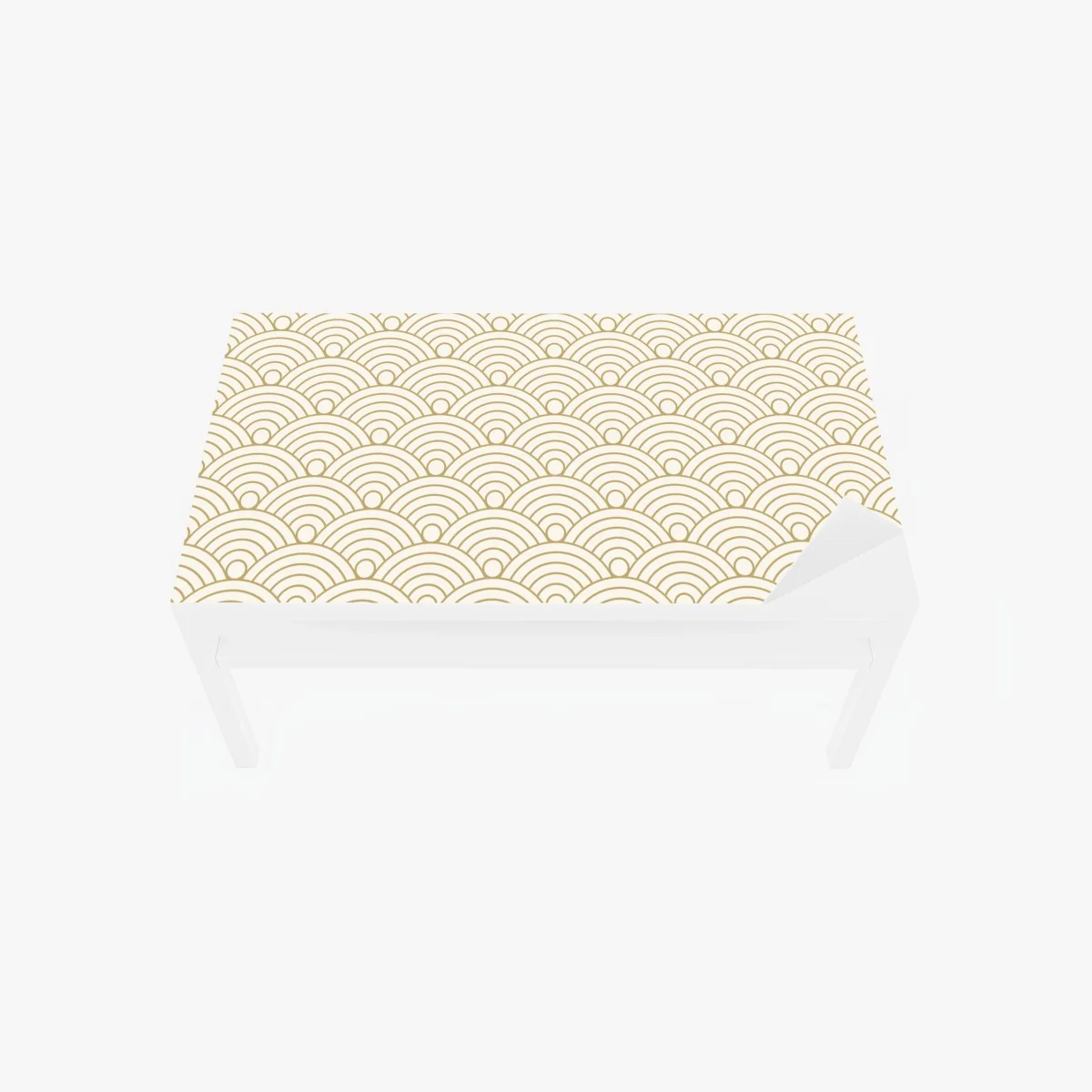Tischaufkleber und Schreibtischaufkleber goldenes seigaiha wellenmuster – Wallnifity® Tischaufkleber und Schreibtischaufkleber goldenes seigaiha wellenmuster – Wallnifity®