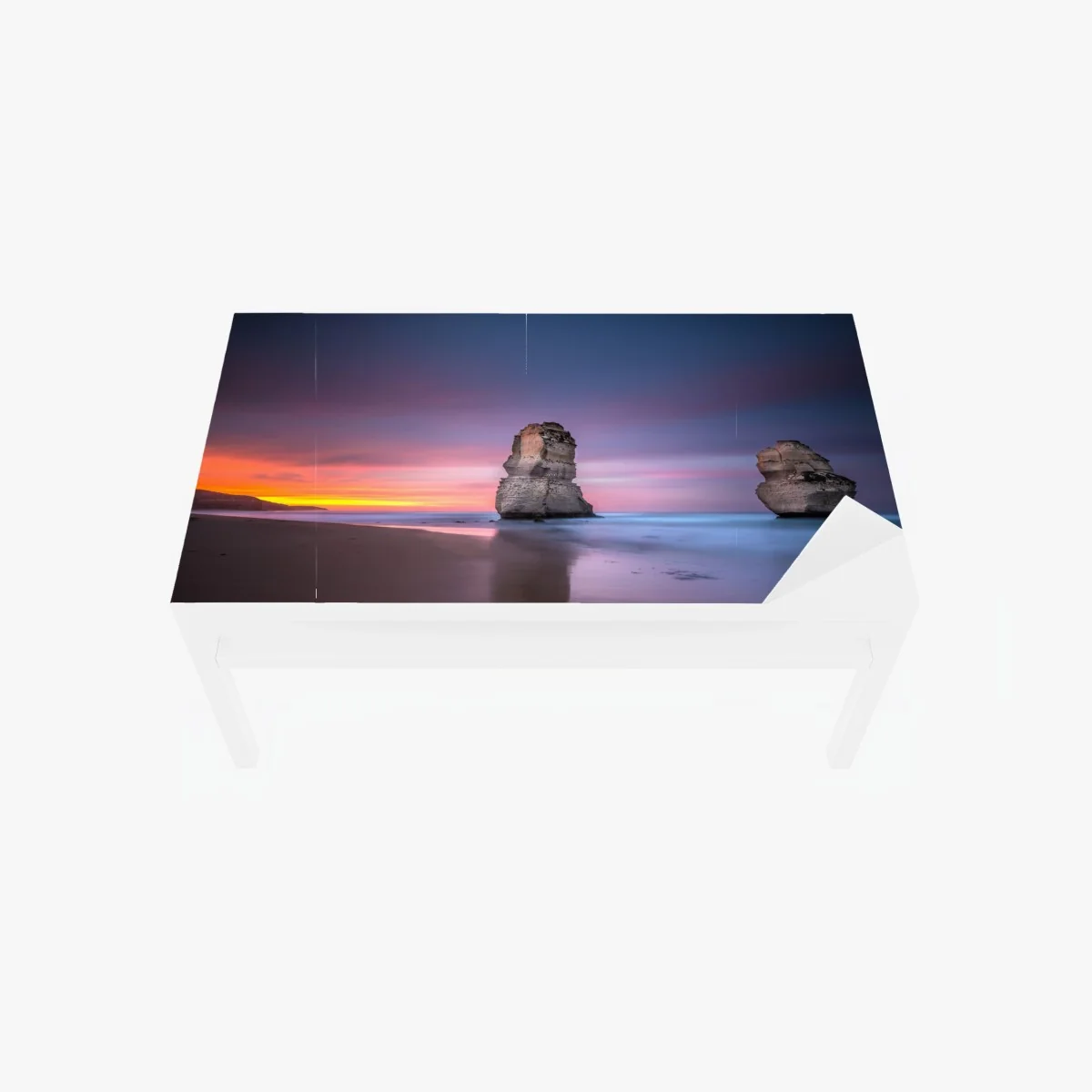 Tischaufkleber und Schreibtischaufkleber ruhige küstenlandschaft mit felsformationen bei sonnenuntergang – Wallnifity® Tischaufkleber und Schreibtischaufkleber ruhige küstenlandschaft mit felsformationen bei sonnenuntergang – Wallnifity®