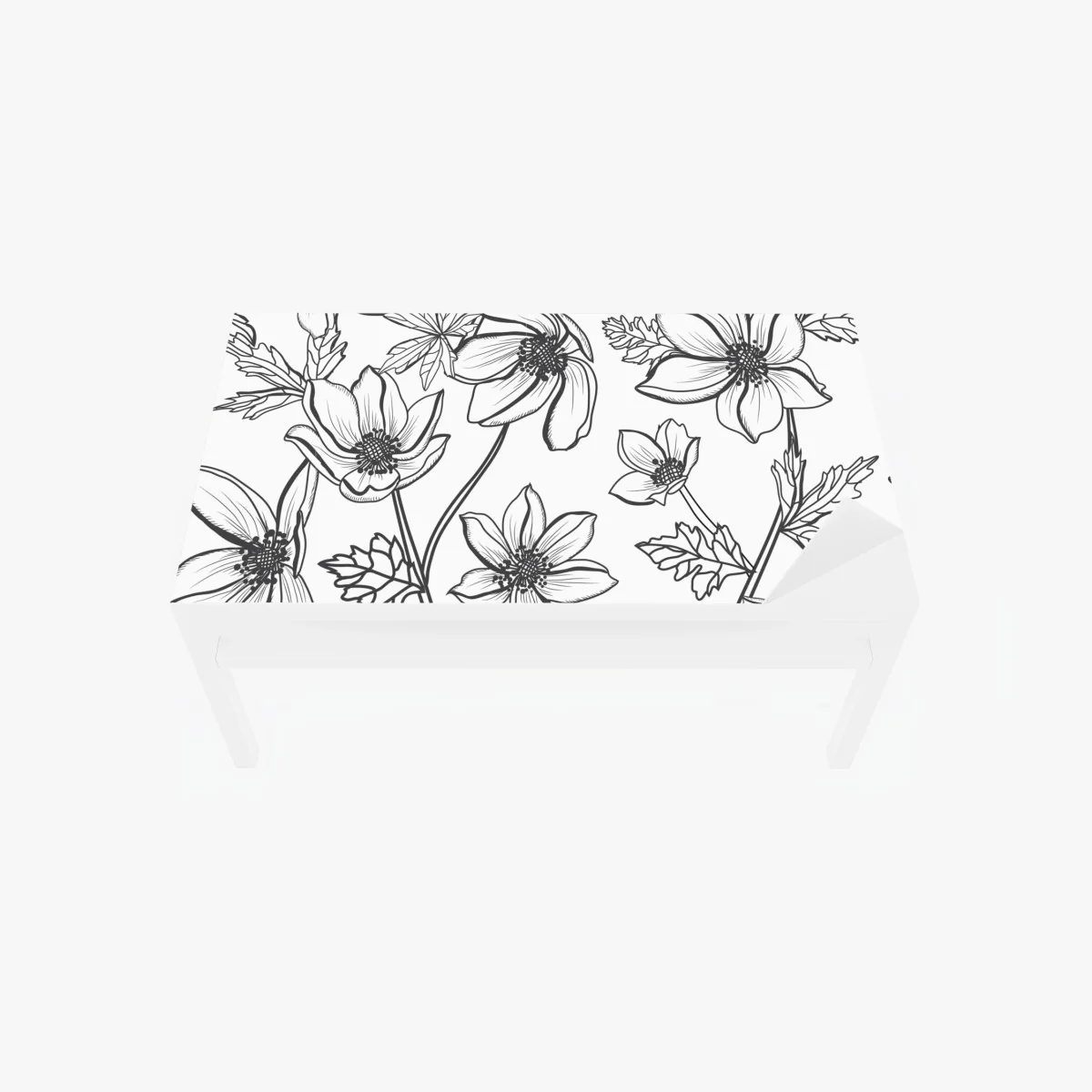 Tischaufkleber und Schreibtischaufkleber botanische linienzeichnung mit blumen – Wallnifity® Tischaufkleber und Schreibtischaufkleber botanische linienzeichnung mit blumen – Wallnifity®