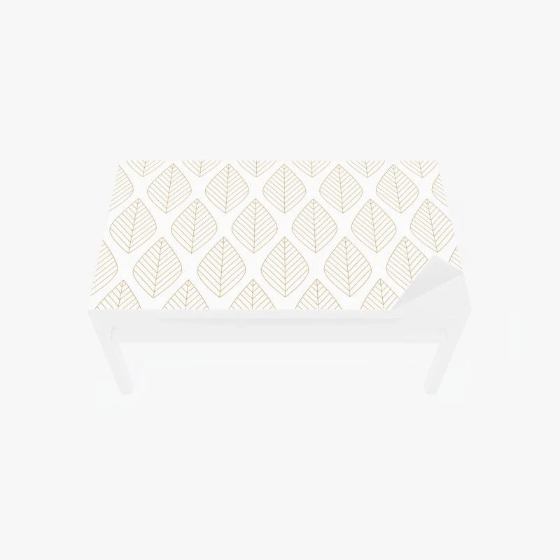 Tischaufkleber und Schreibtischaufkleber goldenes tropisches blattmuster – Wallnifity®