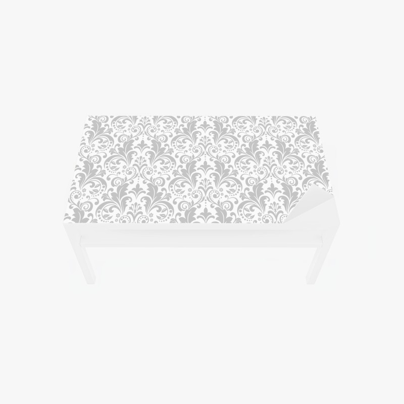 Tischaufkleber und Schreibtischaufkleber elegantes graues damastmuster