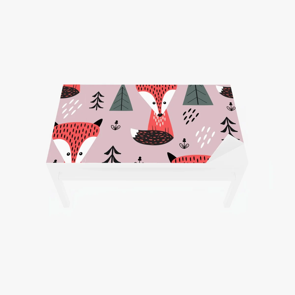 Tischaufkleber und Schreibtischaufkleber verspieltes fuchswaldmuster – Wallnifity®