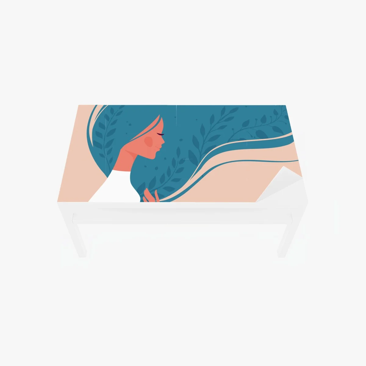 Tischaufkleber und Schreibtischaufkleber sanftes blumiges profil mit fließendem haar – Wallnifity® Tischaufkleber und Schreibtischaufkleber sanftes blumiges profil mit fließendem haar – Wallnifity®