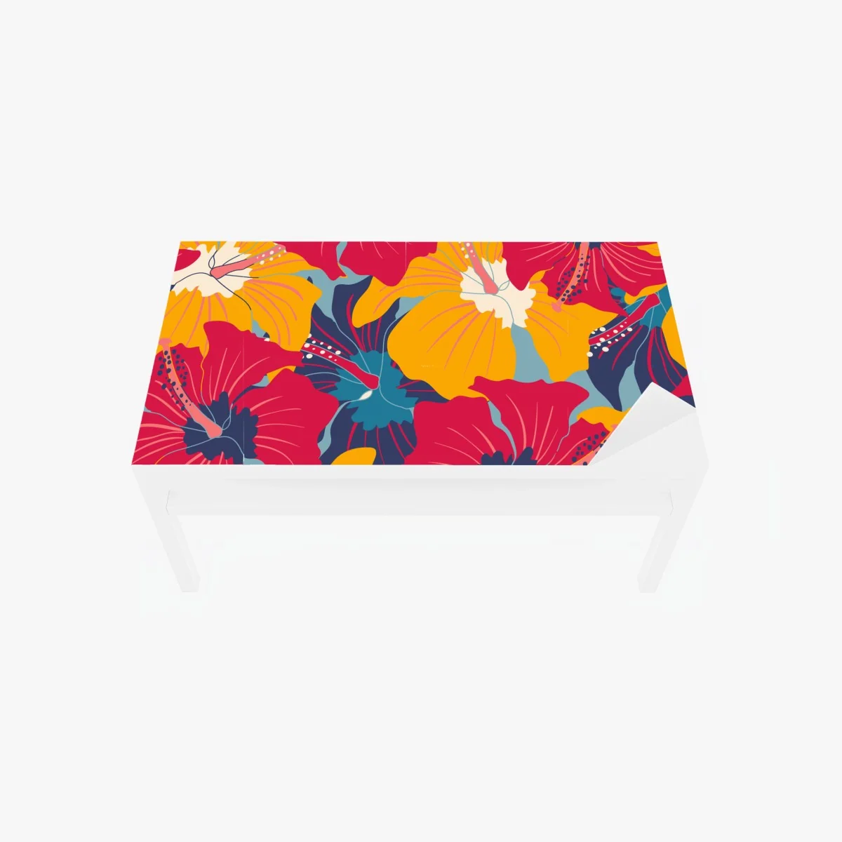 Tischaufkleber und Schreibtischaufkleber lebhaftes hibiskusmuster – Wallnifity® Tischaufkleber und Schreibtischaufkleber lebhaftes hibiskusmuster – Wallnifity®