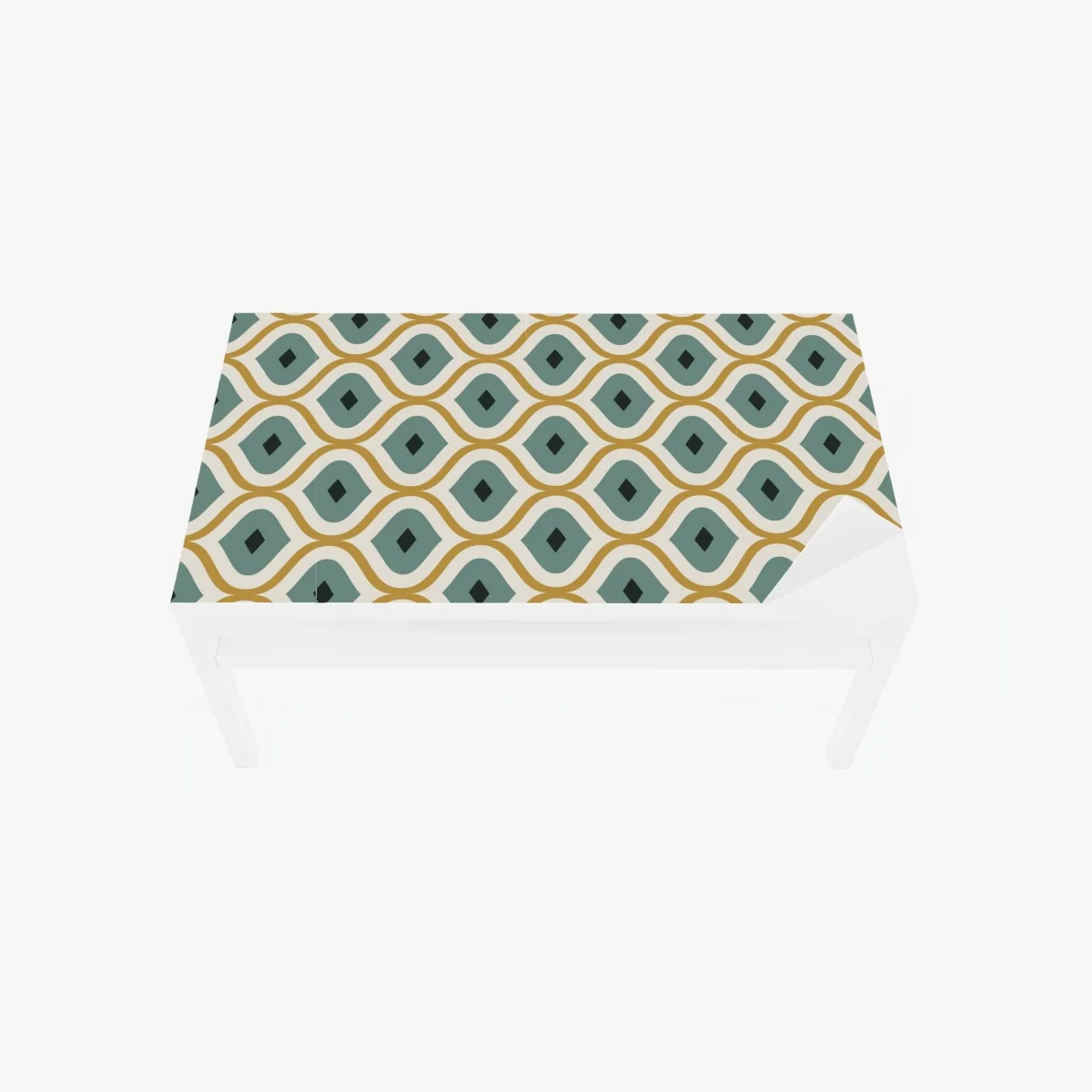Tischaufkleber und Schreibtischaufkleber türkis-goldenes geometrisches ornament – Wallnifity®