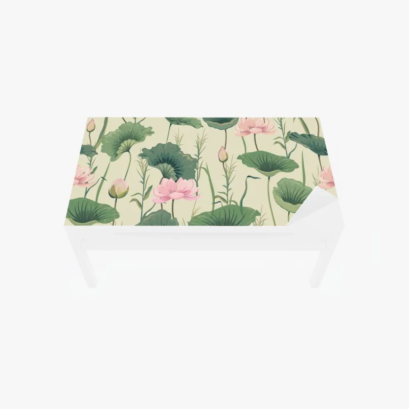 Tischaufkleber und Schreibtischaufkleber sanfter lotusgarten botanisches muster