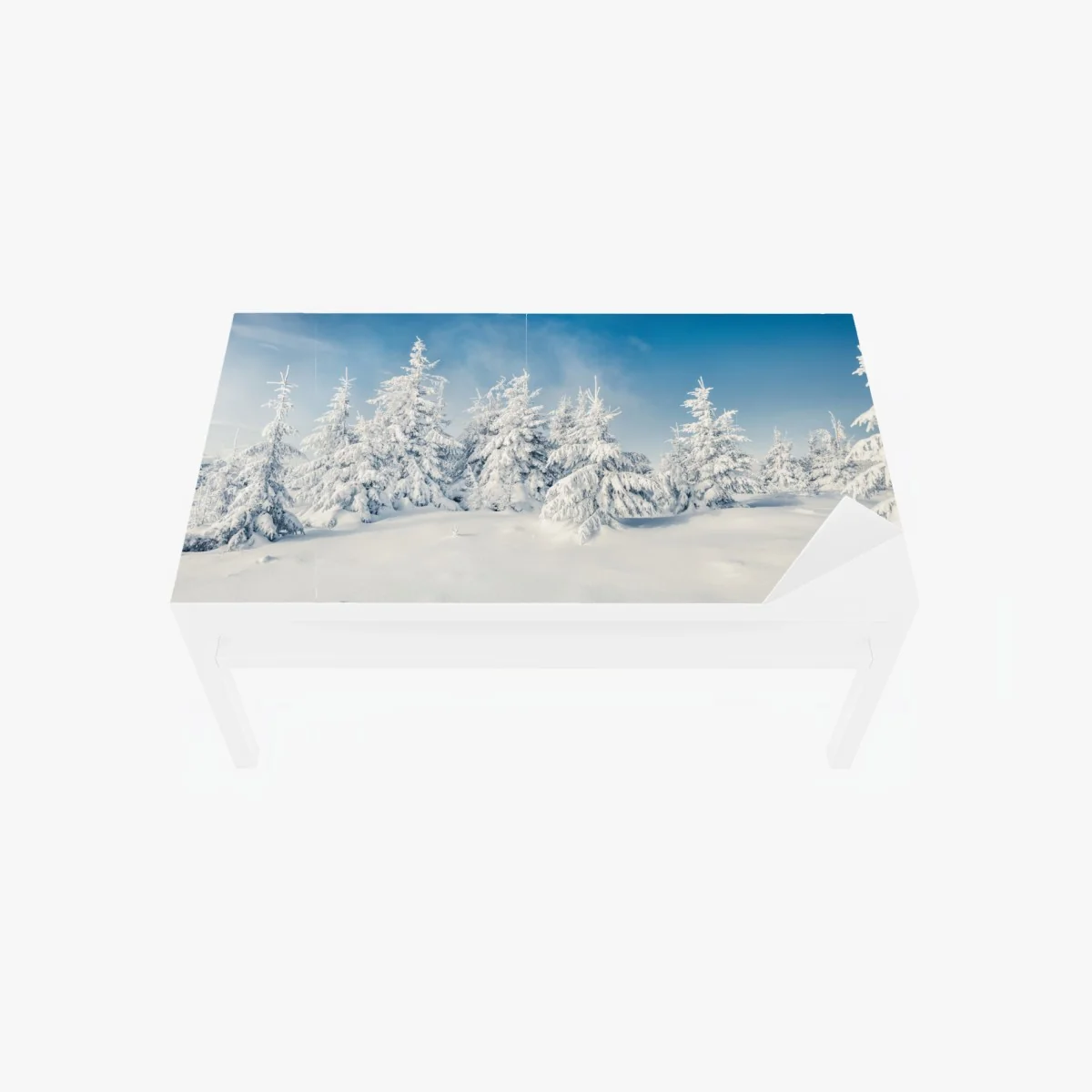 Tischaufkleber und Schreibtischaufkleber panorama verschneiten waldes – Wallnifity® Tischaufkleber und Schreibtischaufkleber panorama verschneiten waldes – Wallnifity®