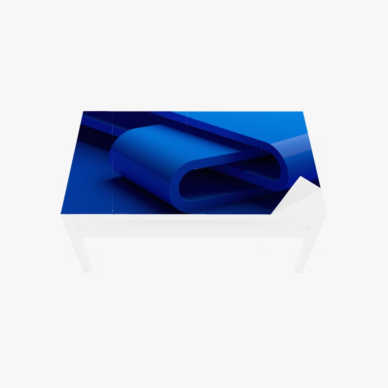 Tischaufkleber und Schreibtischaufkleber minimalistische blaue geometrische schleife