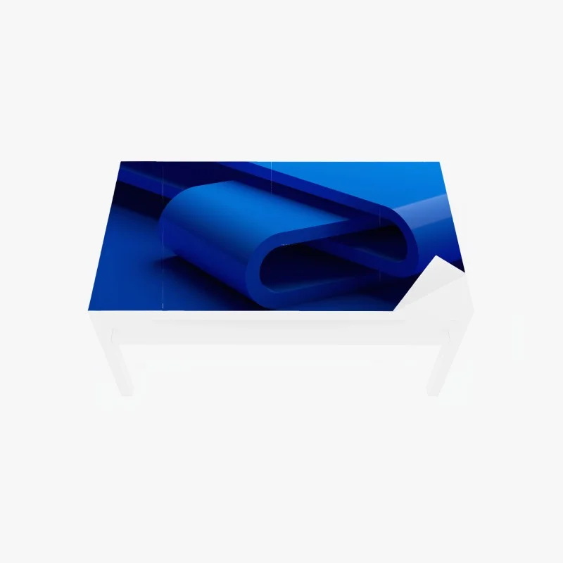 Tischaufkleber und Schreibtischaufkleber minimalistische blaue geometrische schleife