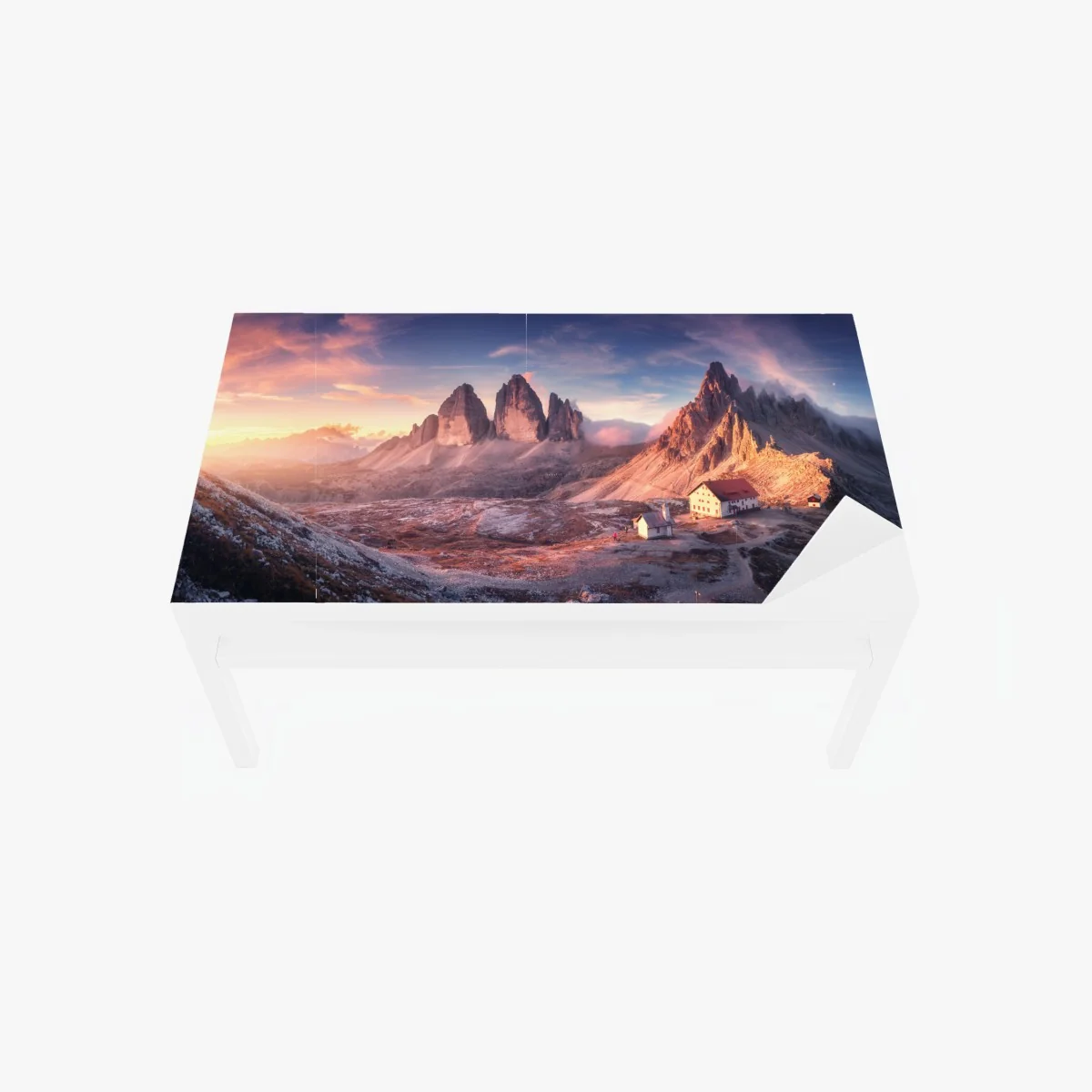 Tischaufkleber und Schreibtischaufkleber sonnenaufgang über den gipfeln der Dolomiten – Wallnifity® Tischaufkleber und Schreibtischaufkleber sonnenaufgang über den gipfeln der Dolomiten – Wallnifity®