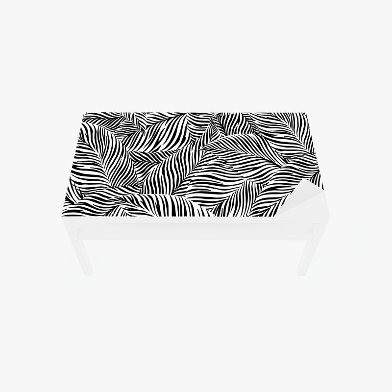 Tischaufkleber und Schreibtischaufkleber monochromes tropisches blattmuster