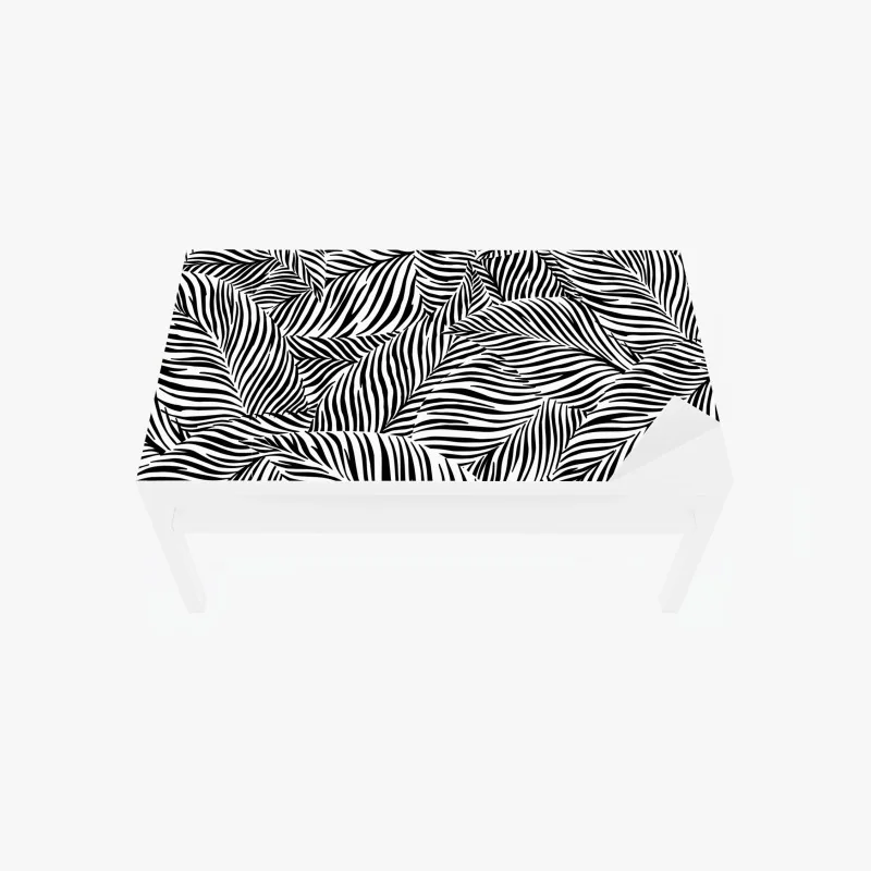 Tischaufkleber und Schreibtischaufkleber monochromes tropisches blattmuster