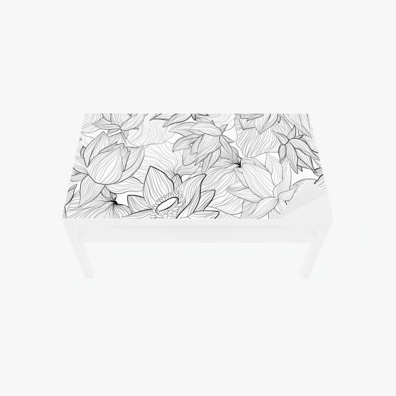 Tischaufkleber und Schreibtischaufkleber muschelmuster in blau und beige – Wallnifity®