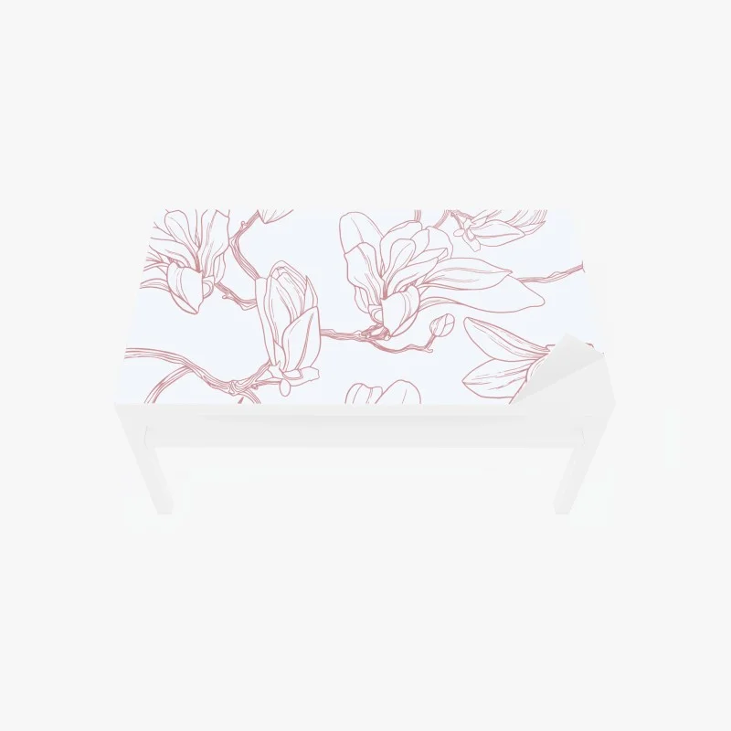 Tischaufkleber und Schreibtischaufkleber zartes magnolienmuster in sanftem rosa