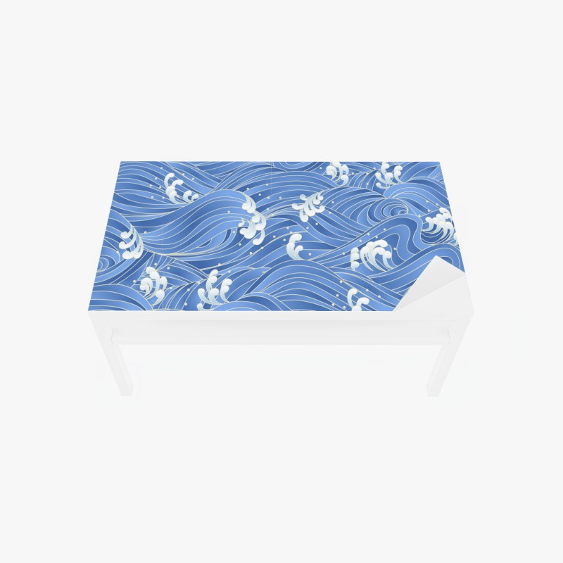 Tischaufkleber und Schreibtischaufkleber stilisiertes Japanisches wellenmuster