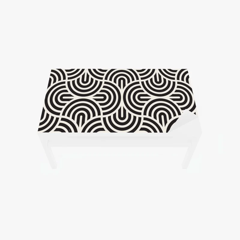 Tischaufkleber und Schreibtischaufkleber schwarz-weiß geometrisches muster