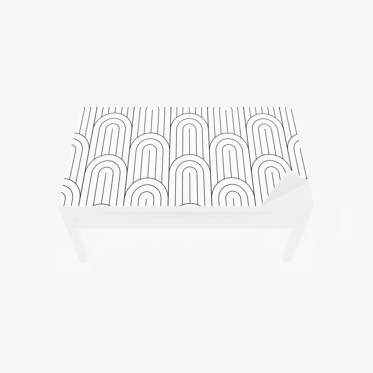 Tischaufkleber und Schreibtischaufkleber monochromes bogenmuster – Wallnifity®