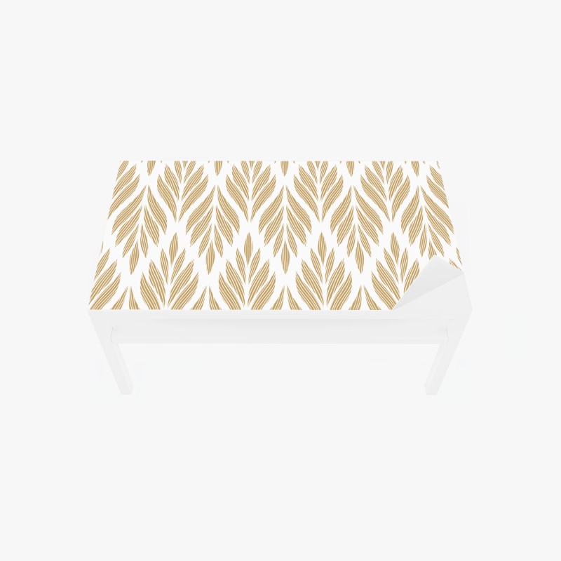 Tischaufkleber und Schreibtischaufkleber goldenes blattmuster nahtloses design