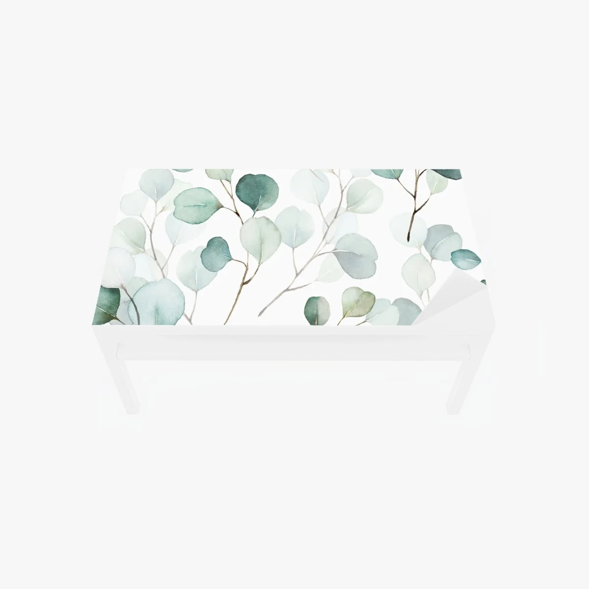 Tischaufkleber und Schreibtischaufkleber zarter eukalyptus-aquarell blättermuster – Wallnifity® Tischaufkleber und Schreibtischaufkleber zarter eukalyptus-aquarell blättermuster – Wallnifity®