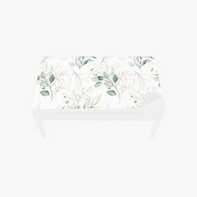 Tischaufkleber und Schreibtischaufkleber sanftes eukalyptus aquarellmuster