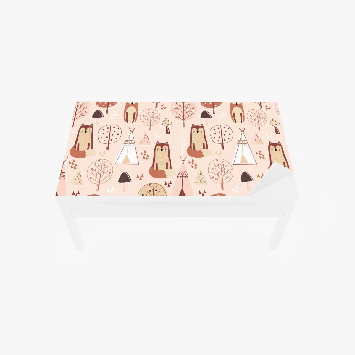 Tischaufkleber und Schreibtischaufkleber waldfüchse muster für kinderzimmer – Wallnifity® Tischaufkleber und Schreibtischaufkleber waldfüchse muster für kinderzimmer – Wallnifity®