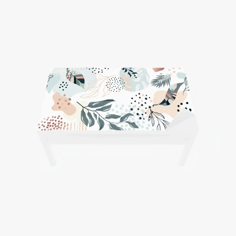 Tischaufkleber und Schreibtischaufkleber pastellfarbenes botanisches abstraktes muster