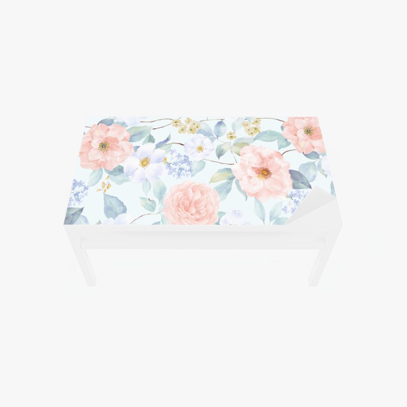Tischaufkleber und Schreibtischaufkleber zarte pastellblumen in aquarell