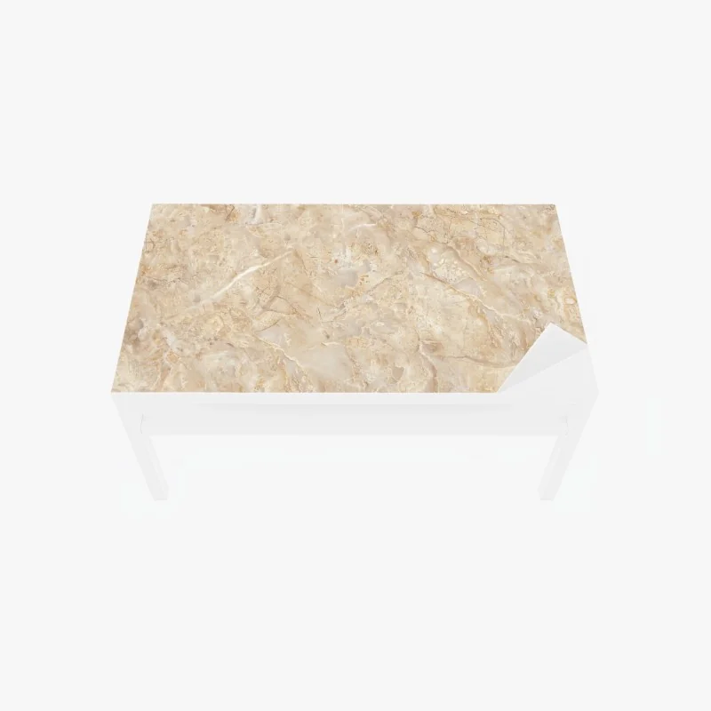 Tischaufkleber und Schreibtischaufkleber beige marmortextur mit natürlichen aderungen