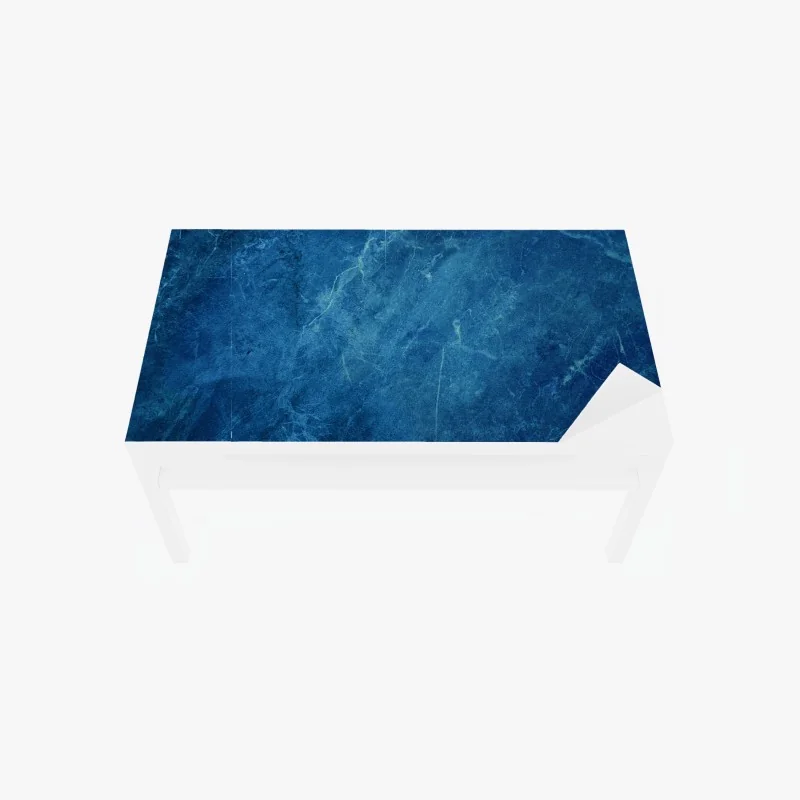 Tischaufkleber und Schreibtischaufkleber tiefblaue marmortextur