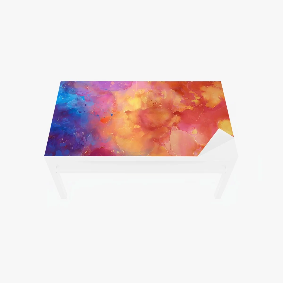 Tischaufkleber und Schreibtischaufkleber lebhafte aquarell-abstraktion in warmen tönen – Wallnifity®