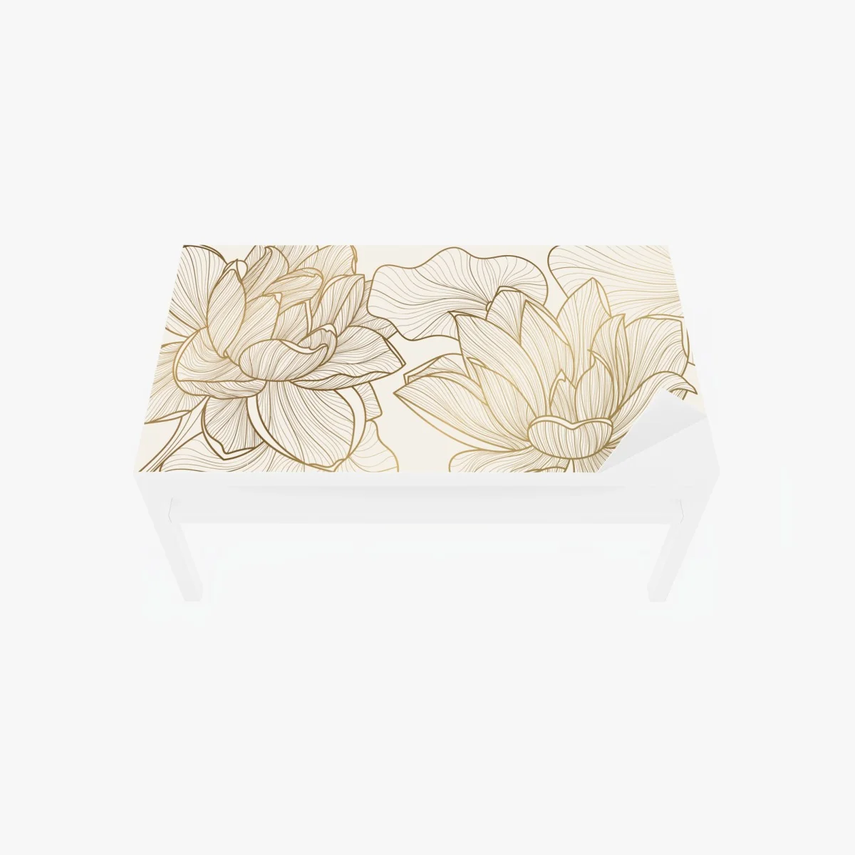Tischaufkleber und Schreibtischaufkleber elegante goldene linien blumenillustration – Wallnifity® Tischaufkleber und Schreibtischaufkleber elegante goldene linien blumenillustration – Wallnifity®