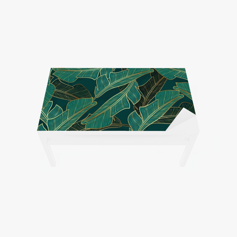 Tischaufkleber und Schreibtischaufkleber goldene tropische bananenblätter