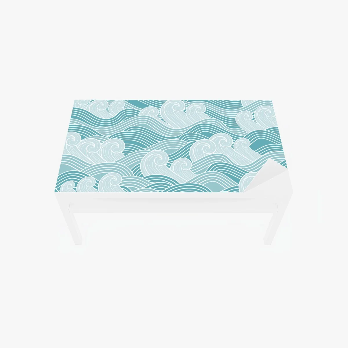 Tischaufkleber und Schreibtischaufkleber ruhiges türkisfarbenes wellenmuster – Wallnifity® Tischaufkleber und Schreibtischaufkleber ruhiges türkisfarbenes wellenmuster – Wallnifity®