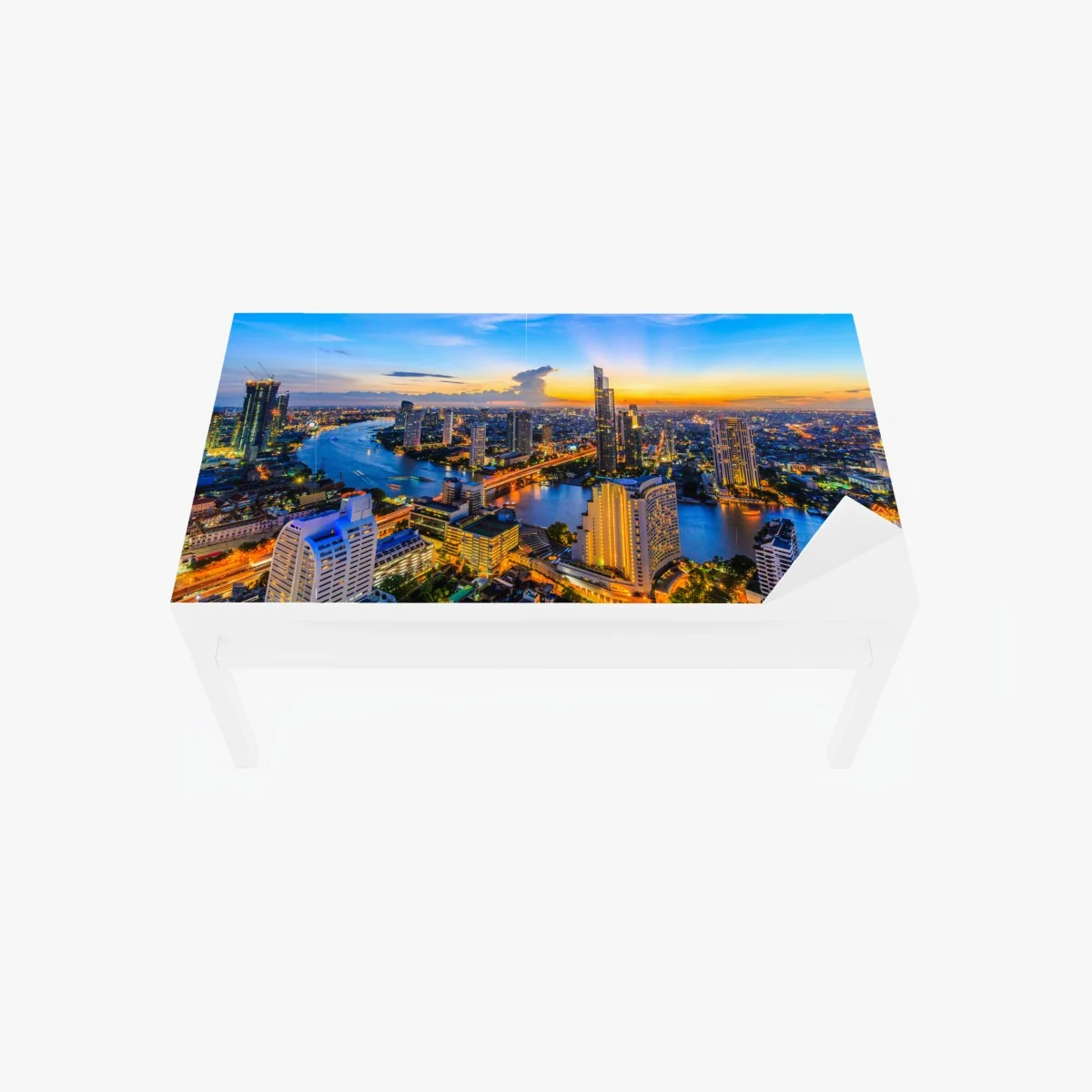 Tischaufkleber und Schreibtischaufkleber lebendige stadtskyline bei dämmerung – Wallnifity® Tischaufkleber und Schreibtischaufkleber lebendige stadtskyline bei dämmerung – Wallnifity®