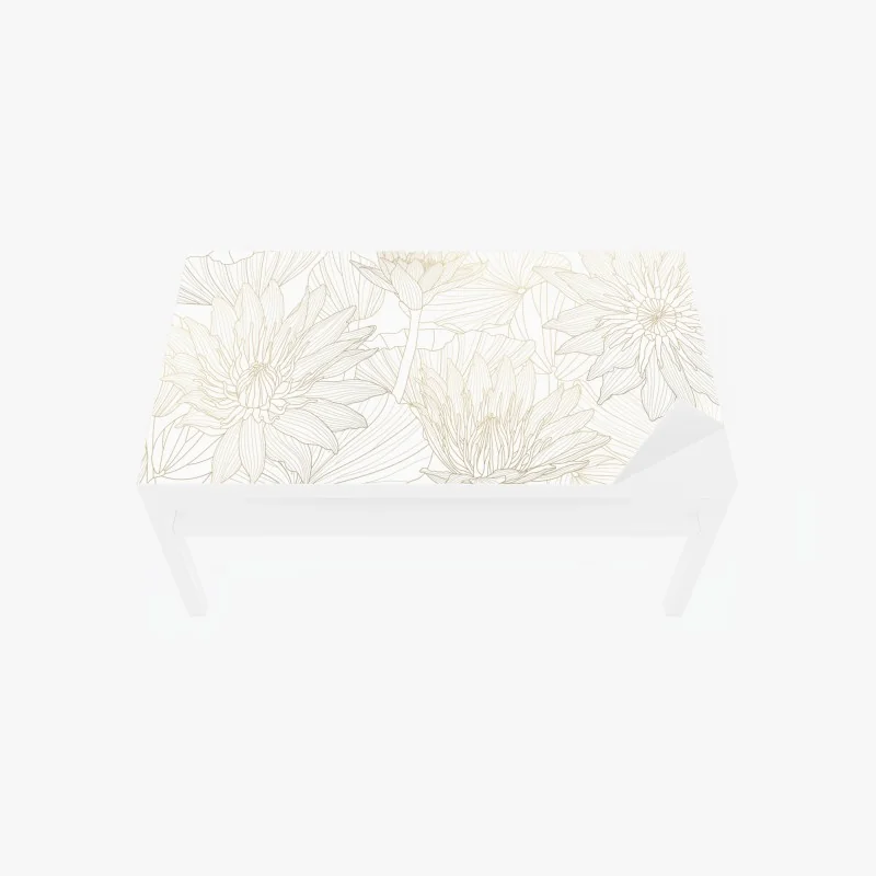 Tischaufkleber und Schreibtischaufkleber zarte goldene blütenlinien