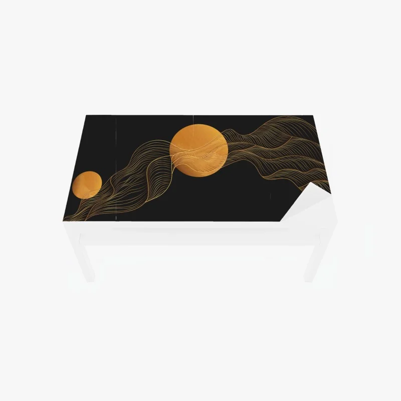 Tischaufkleber und Schreibtischaufkleber türkis fischmuster – Wallnifity®