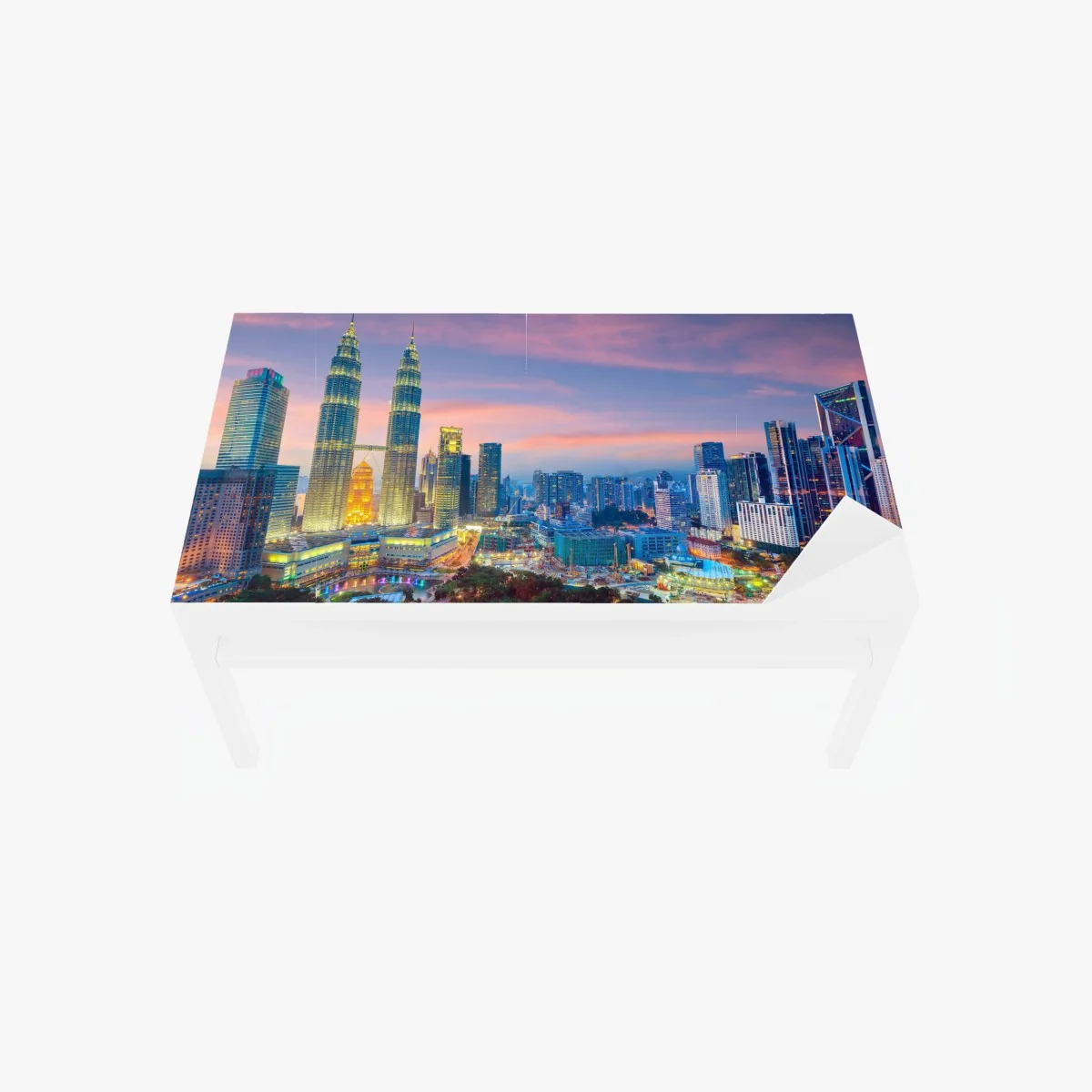 Tischaufkleber und Schreibtischaufkleber Kuala Lumpur skyline bei dämmerung – Wallnifity®