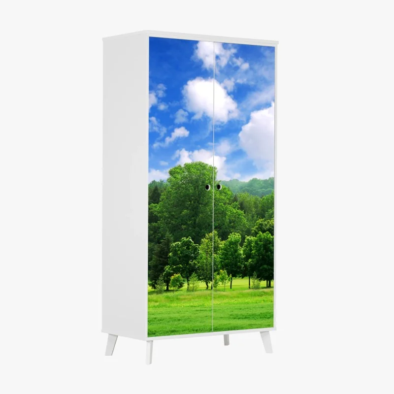 Schrankaufkleber blaue pfingstrosen botanisches muster – Wallnifity®