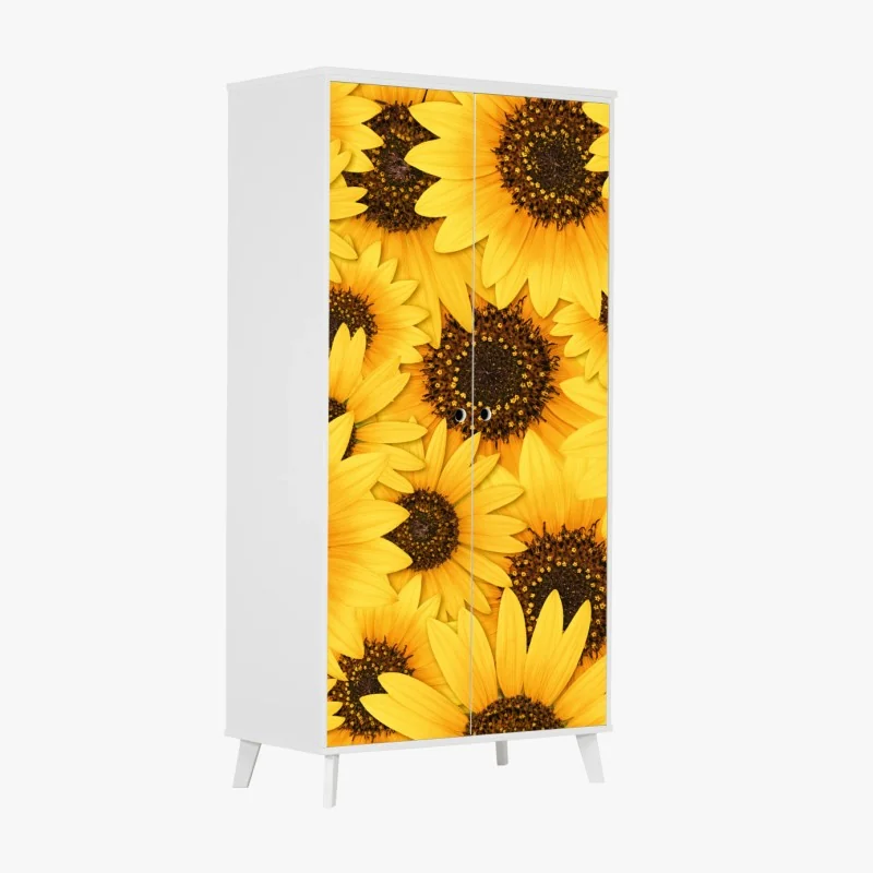 Schrankaufkleber Berg Fuji mit blühenden kirschblüten bei sonnenaufgang – Wallnifity®