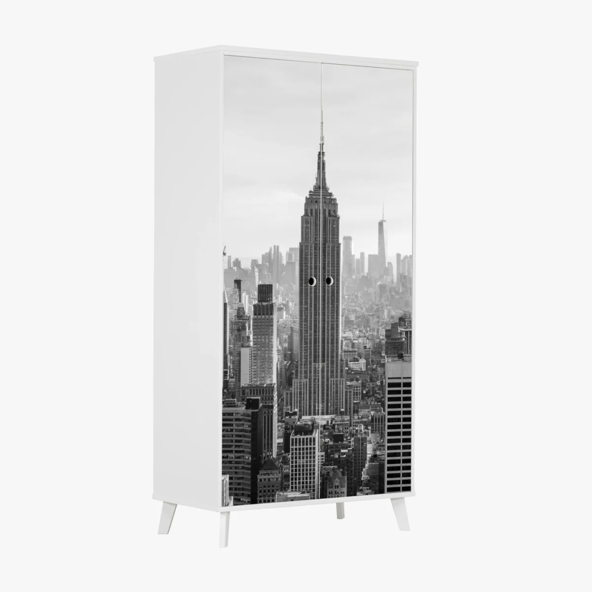 Schrankaufkleber New York skyline in schwarzweiß – Wallnifity®