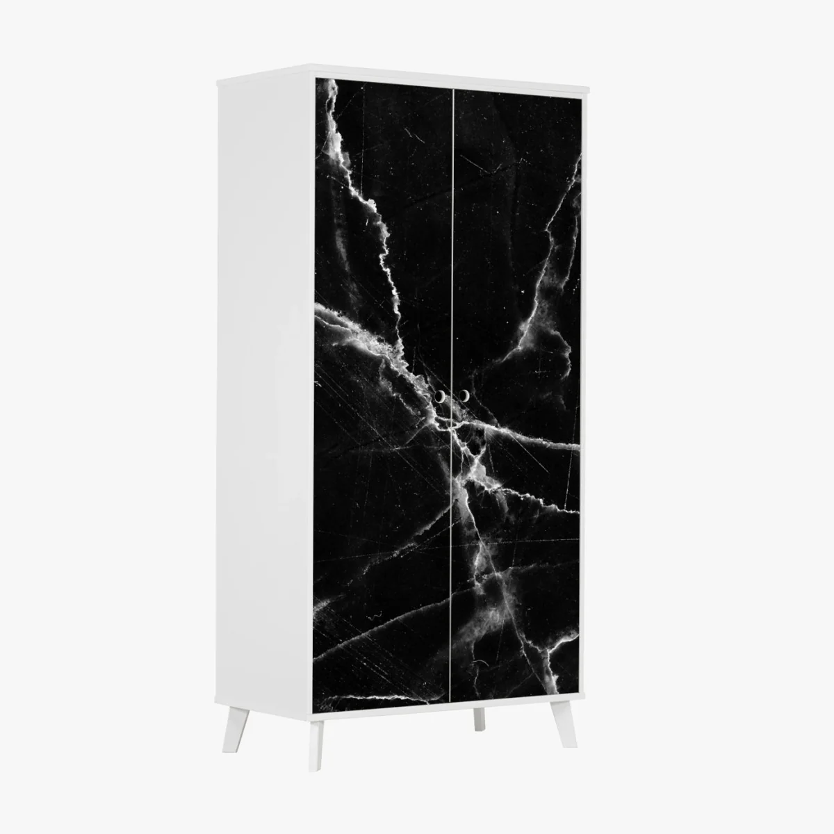 Schrankaufkleber schwarzer marmor mit weißen adern – Wallnifity® Schrankaufkleber schwarzer marmor mit weißen adern – Wallnifity®