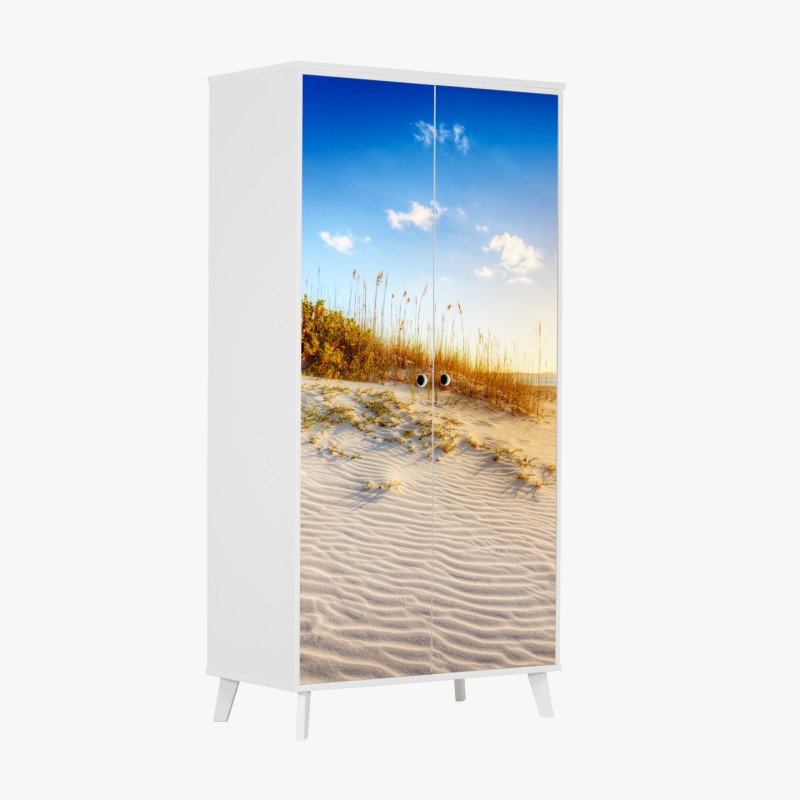 Schrankaufkleber sonnige frühlingswiese unter blauem himmel – Wallnifity®