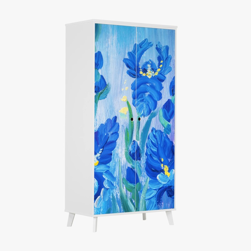 Schrankaufkleber lebendiger blauer iris-bund