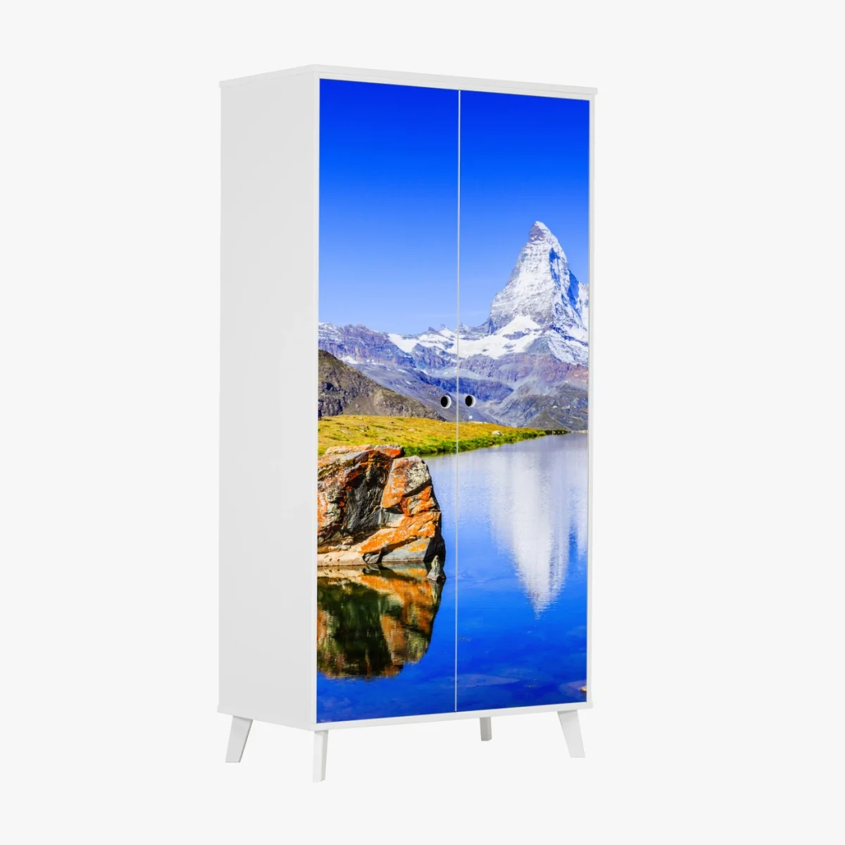 Schrankaufkleber Matterhorn spiegelung am Stellisee, Zermatt – Wallnifity®