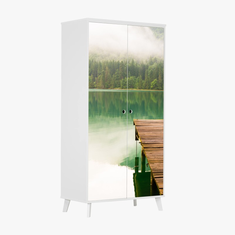 Schrankaufkleber beige marmorstruktur mit weißen adern – Wallnifity®